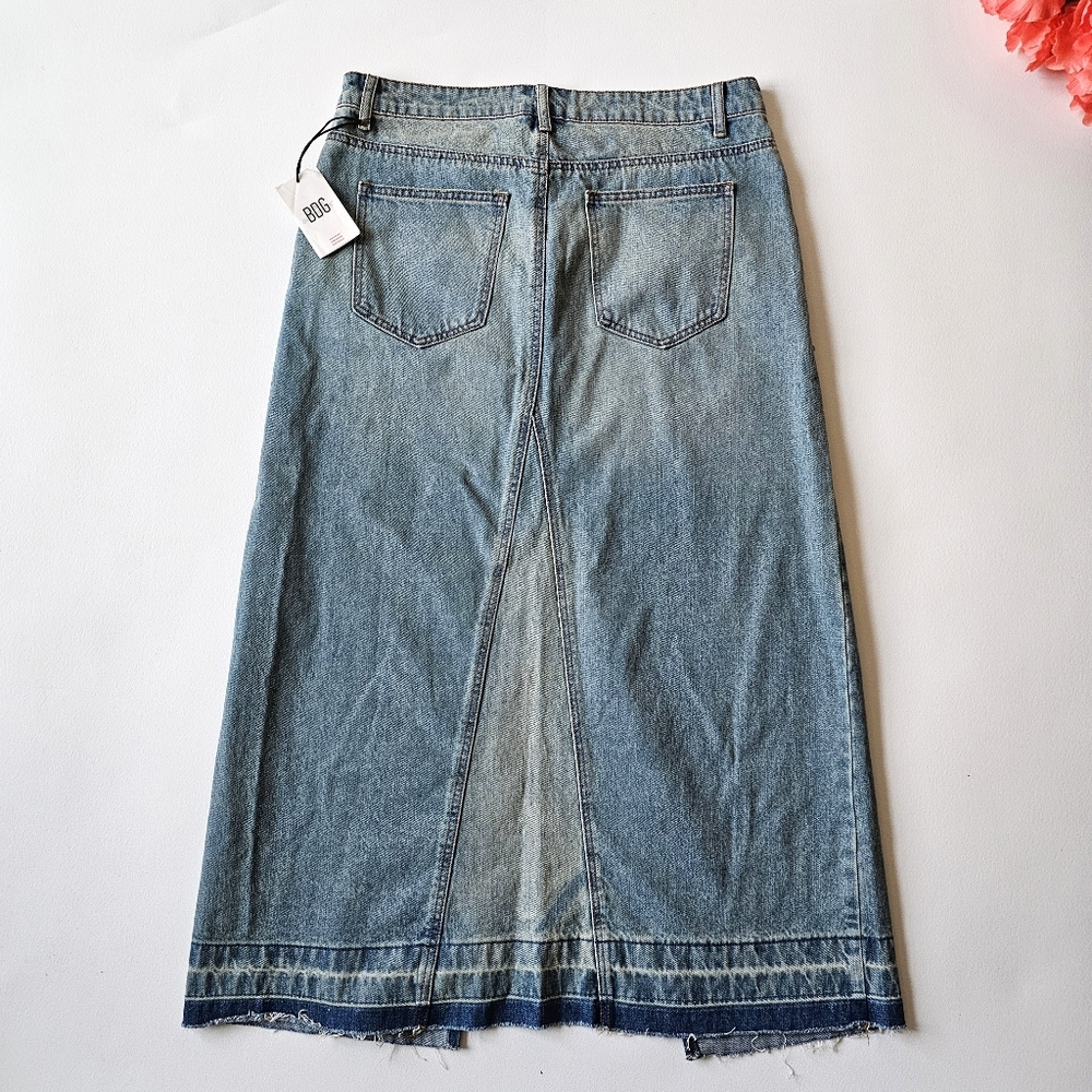 BDG Mandi Denim Maxi Skirt Blue Front Slit NWT XL Urban Outfitters - Picture 4 of 15